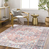 Lorin Traditional Rust Washable Area Rug