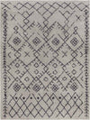 Deeanna Global Light Gray/Black Washable Area Rug