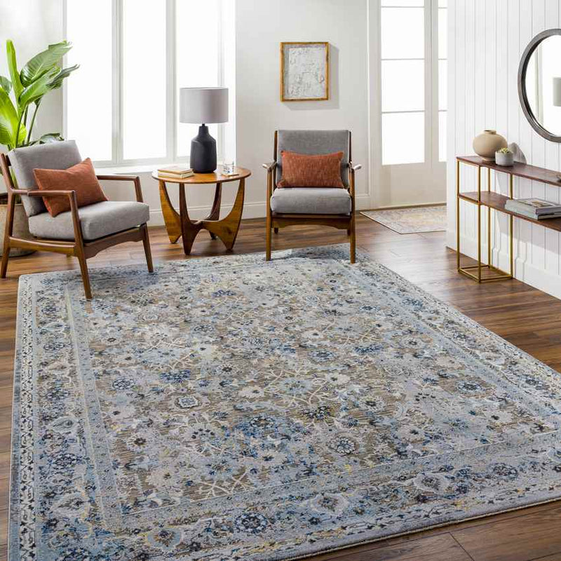Emili Traditional Slate Gray Area Rug