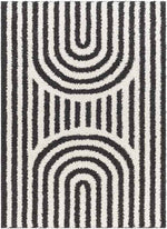 Toshiba Modern Ivory/Black Area Rug