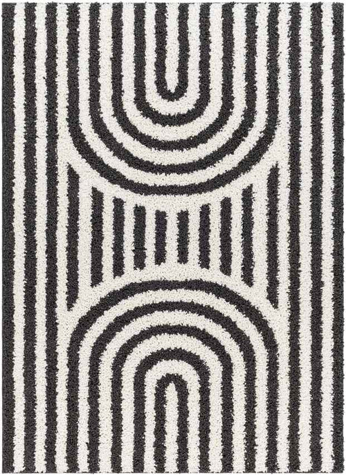 Toshiba Modern Ivory/Black Area Rug
