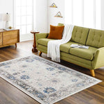 Jarin Traditional Cobalt/Taupe Area Rug