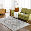 Kortny Traditional Cobalt/Dark Brown Area Rug