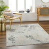 Kashif Modern Black/Pale Blue Area Rug