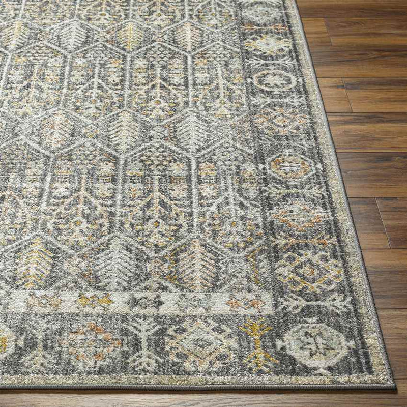 Joylynn Traditional Black/Burnt Orange Area Rug