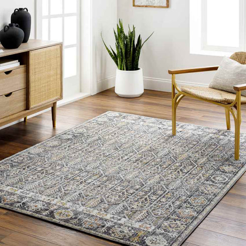 Joylynn Traditional Black/Burnt Orange Area Rug
