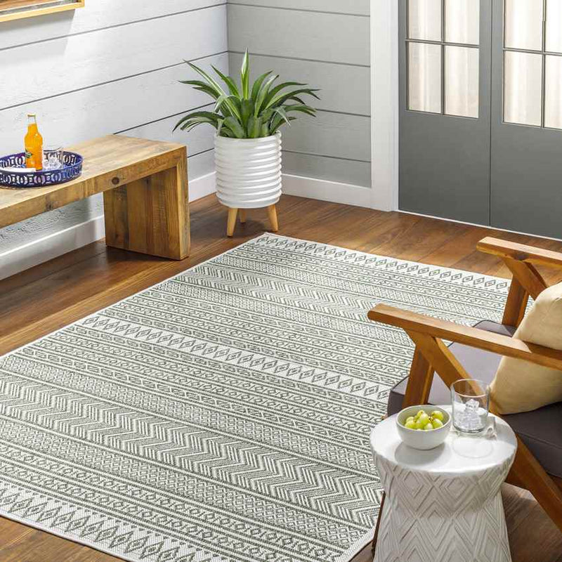 Antibes Global Olive Green/Beige Area Rug
