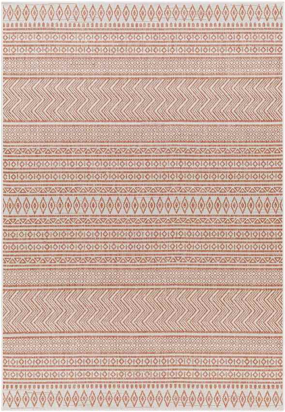 Antibes Global Coral/White Area Rug