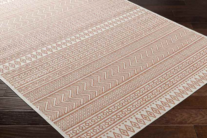 Antibes Global Coral/White Area Rug
