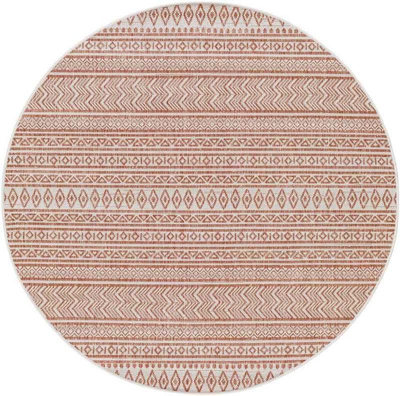 Antibes Global Coral/White Area Rug