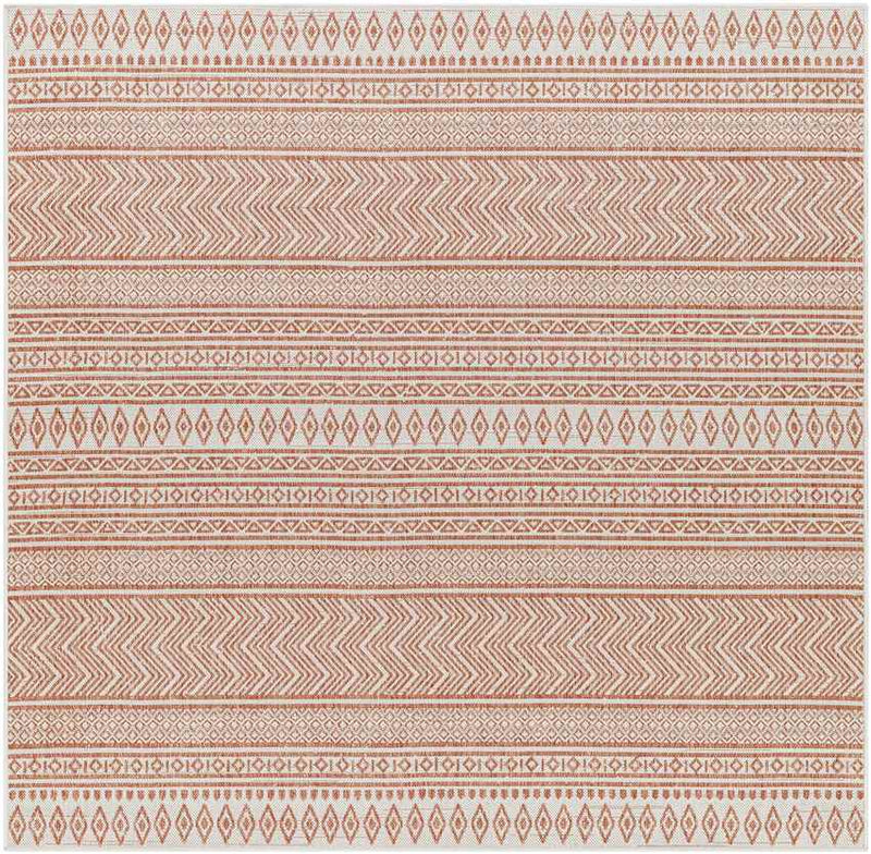 Antibes Global Coral/White Area Rug