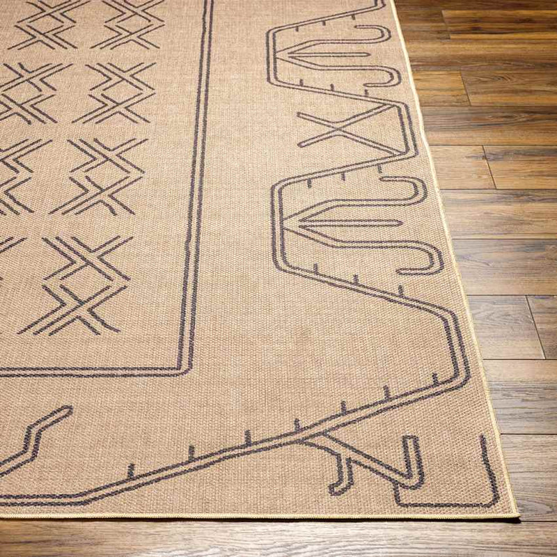 Attila Cottage Pecan/Dark Gray Washable Area Rug