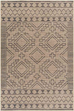 Tekoa Cottage Pecan/Dark Gray Washable Area Rug