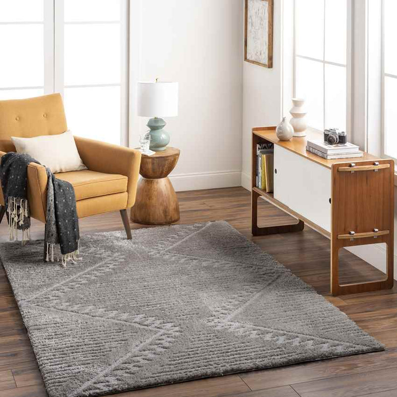 Brittane Global Gray/Dark Brown Area Rug