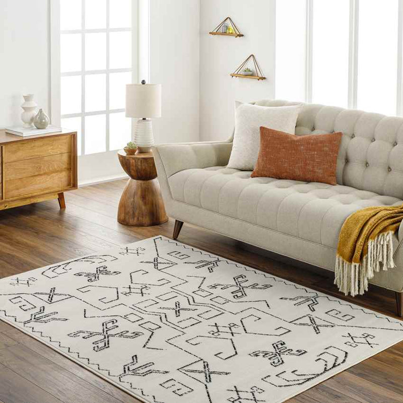 Kiara Global Off-White/Black Area Rug