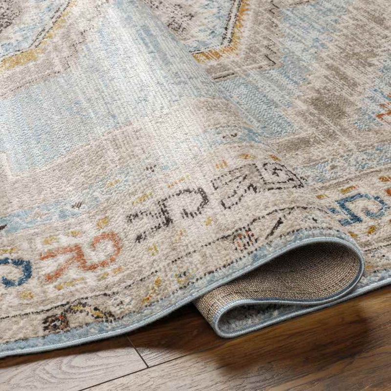 Jennefer Traditional Sky Blue Area Rug