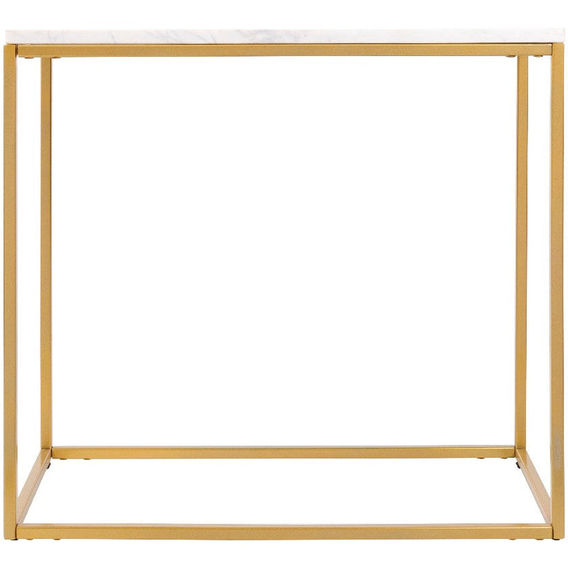 Teuva White/Gold End Table