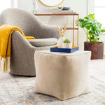 Tearia Taupe Pouf