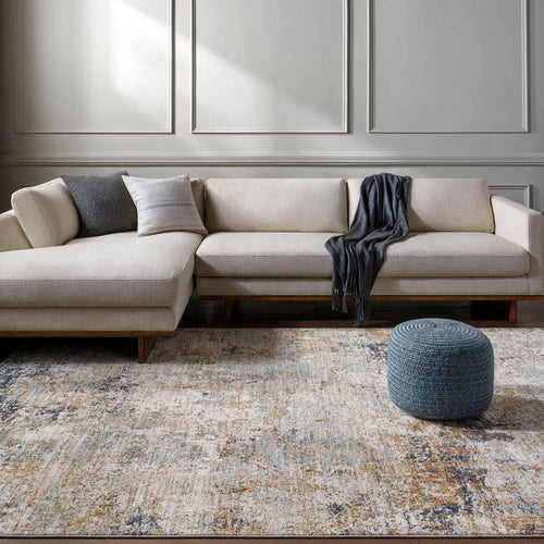 Chancie Modern Dark Blue/Light Beige Area Rug