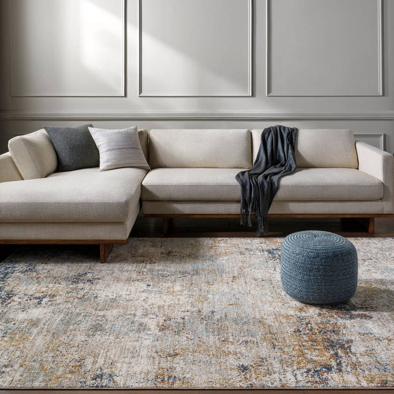 Chancie Modern Dark Blue/Light Beige Area Rug