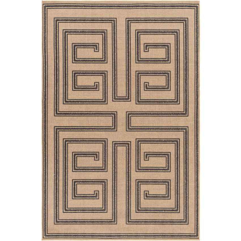 Drayton Global Tan/Charcoal Washable Area Rug