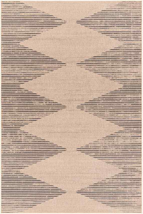 Kristianne Global Tan/Dark Gray Washable Area Rug