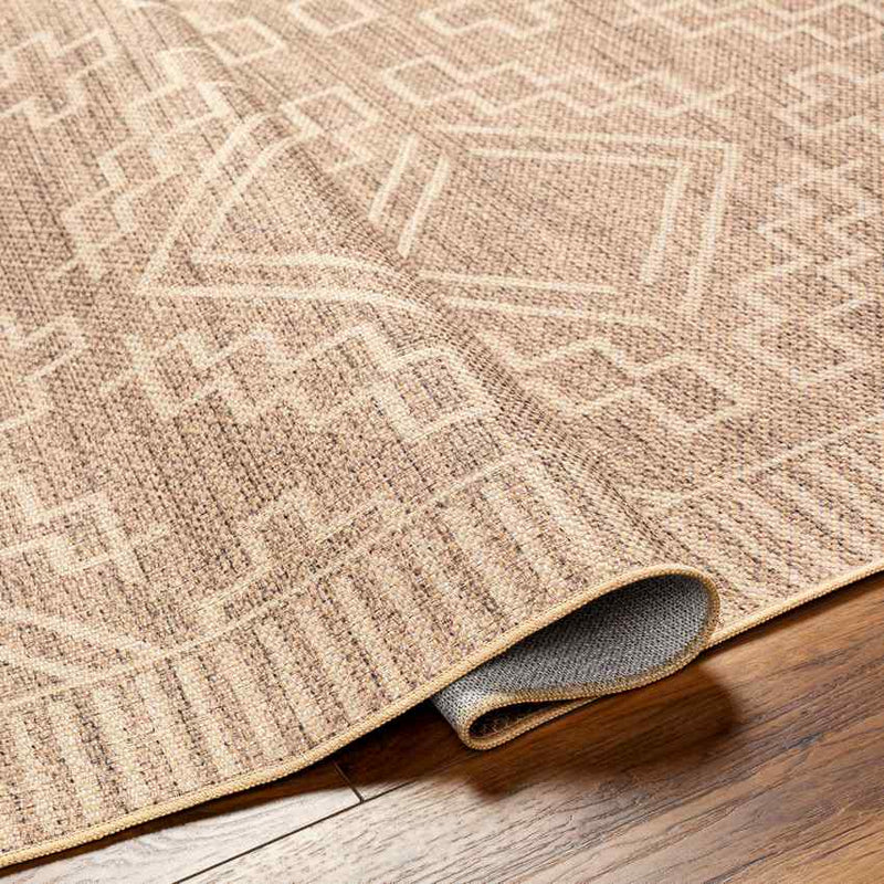 Tekoa Cottage Tan/Light Beige Washable Area Rug