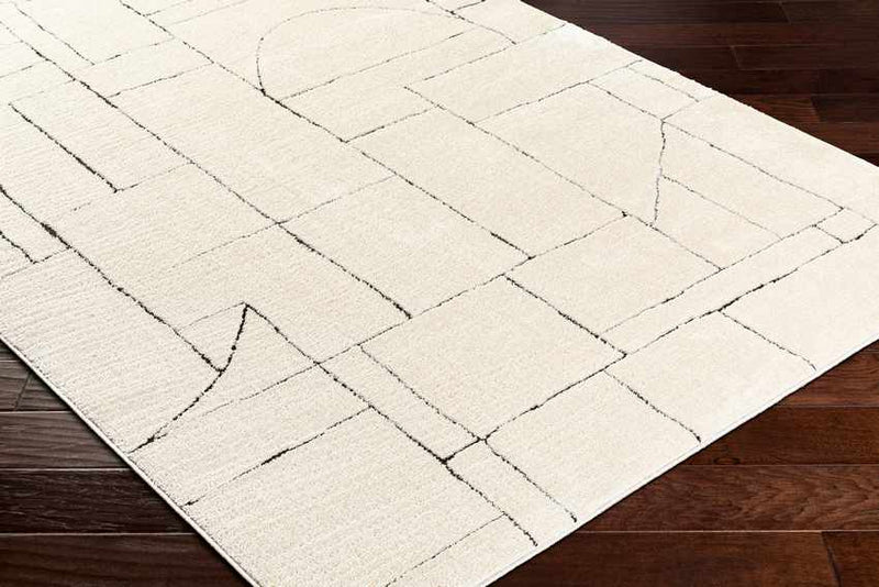 Sheritta Modern Ivory/Black Area Rug