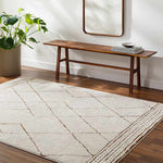 Josue Modern Ivory/Brown Area Rug