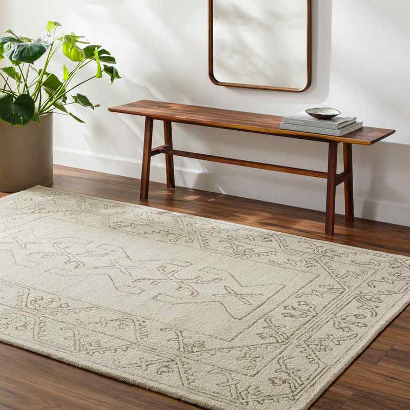 Mandeep Modern Light Beige/Medium Brown Area Rug