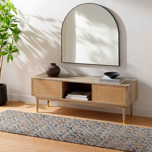 Diandria Modern Tan/Dark Blue Area Rug