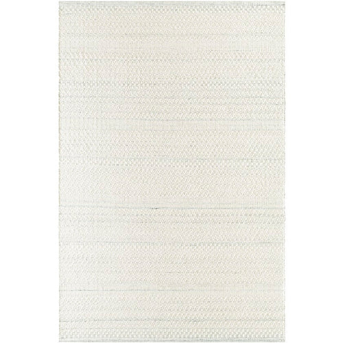 Precious Solid and Border Cream/Light Slate Area Rug