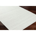 Precious Solid and Border Cream/Light Slate Area Rug