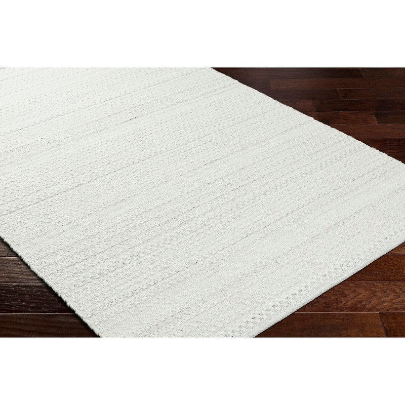 Precious Solid and Border Cream/Light Slate Area Rug