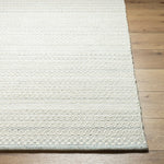 Precious Solid and Border Cream/Light Slate Area Rug