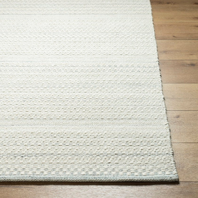 Precious Solid and Border Cream/Light Slate Area Rug