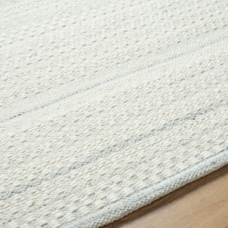Precious Solid and Border Cream/Light Slate Area Rug