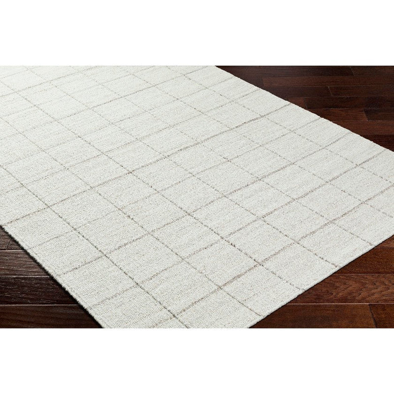 Ishaq Solid and Border Ivory Area Rug