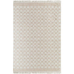 Clinten Solid and Border Tan Area Rug