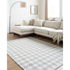 Jamaris Solid and Border Light Grey Area Rug