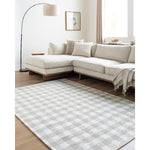 Jamaris Solid and Border Light Grey Area Rug