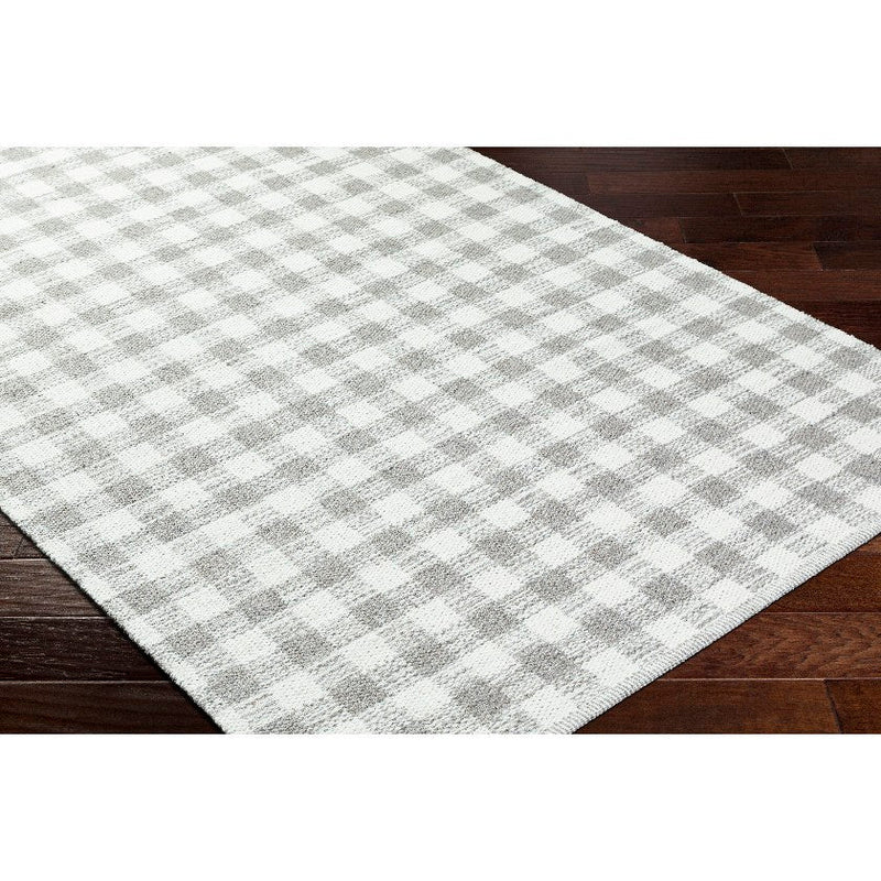 Jamaris Solid and Border Ivory Area Rug