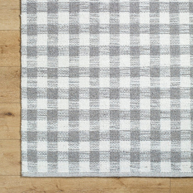 Jamaris Solid and Border Ivory Area Rug
