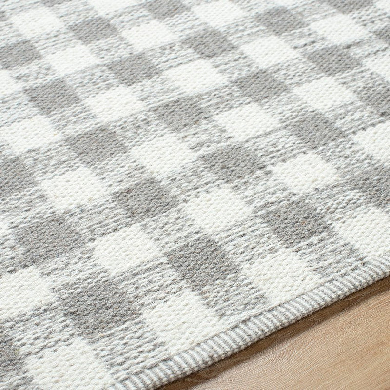 Jamaris Solid and Border Ivory Area Rug