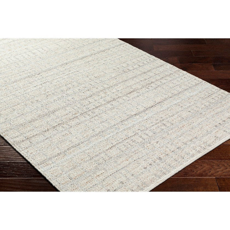 Ishaq Solid and Border Ash Area Rug