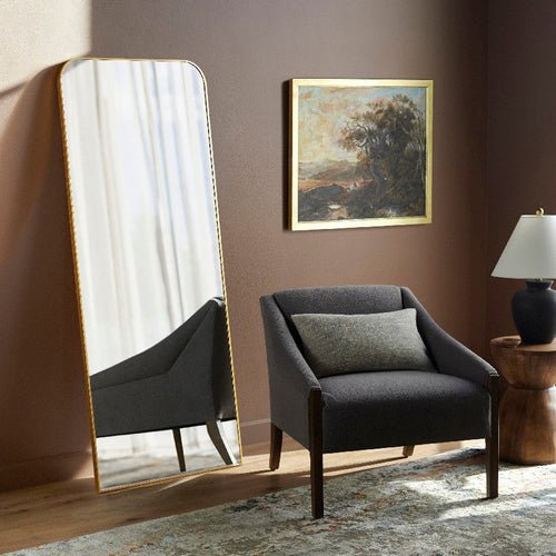 Lashunda Modern Gold Wall Mirror