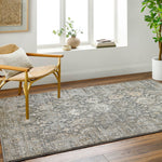 Catarino Traditional Black/Light Gray Area Rug