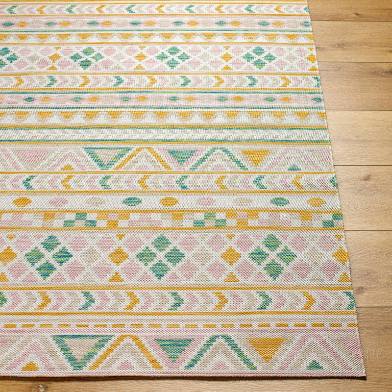 Latroy Bohemian Blush/Green Area Rug