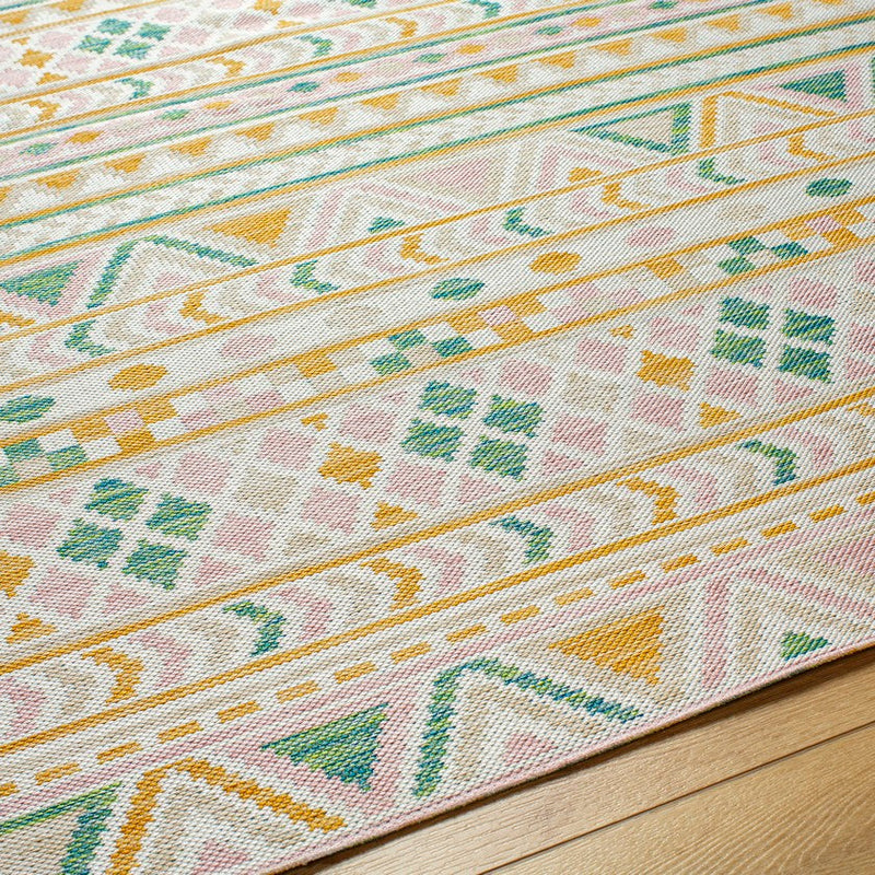 Latroy Bohemian Blush/Green Area Rug