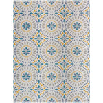 Devorah Bohemian Light Gray/Dark Teal Area Rug